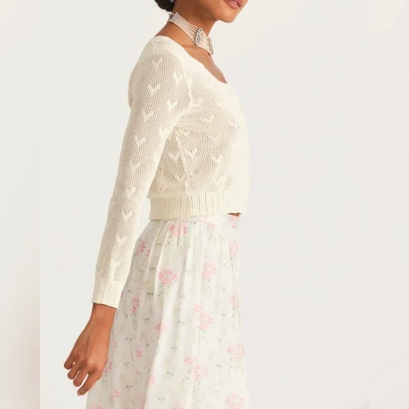 LoveShackFancy ♡ Heart Crop Cardigan - Picture 9 of 12